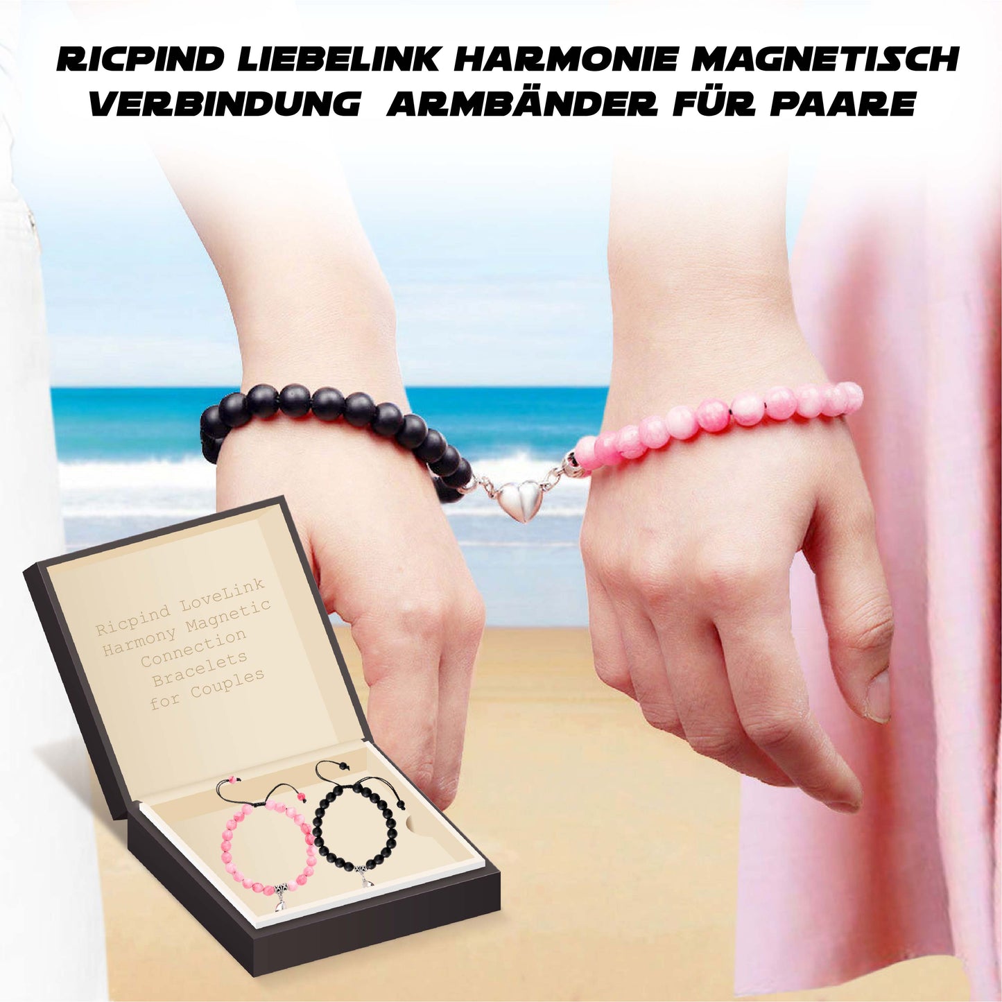 Ricpind LiebeLink Harmonie Magnetisch Verbindung  Armbänder für Paare